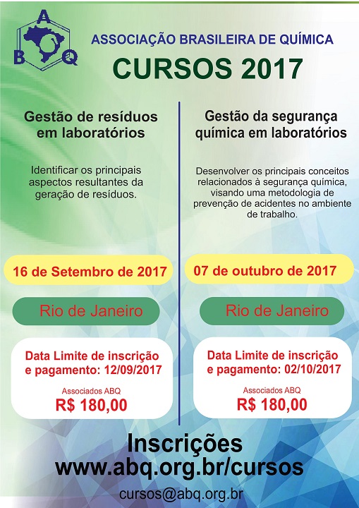 continuação da imagem acima, com mais informações sobre data e valores. Para saber mais, mande e-mail para cursos@abq.org.br